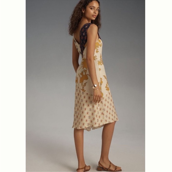 Plenty by Tracy Reese Asymmetric Shift Dress Patchwork Satin Floral Size M NWT - Picture 11 of 12